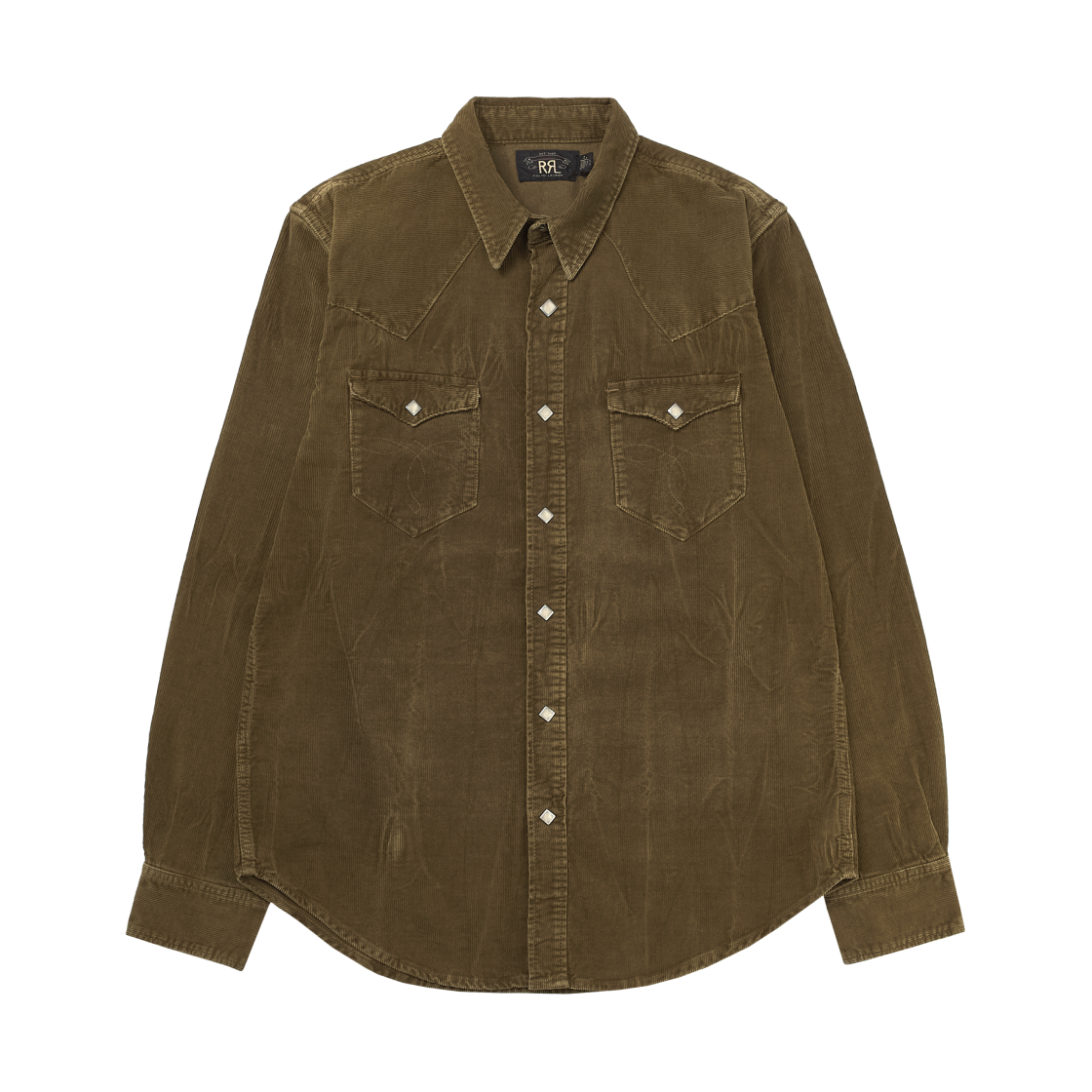 더블알엘 슬림 핏 코듀로이 웨스턴 셔츠 페이디드 탄(Double RL Slim Fit Corduroy Western Shirt Faded Tan)