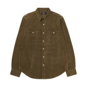 Double RL Slim Fit Corduroy Western Shirt Faded Tan