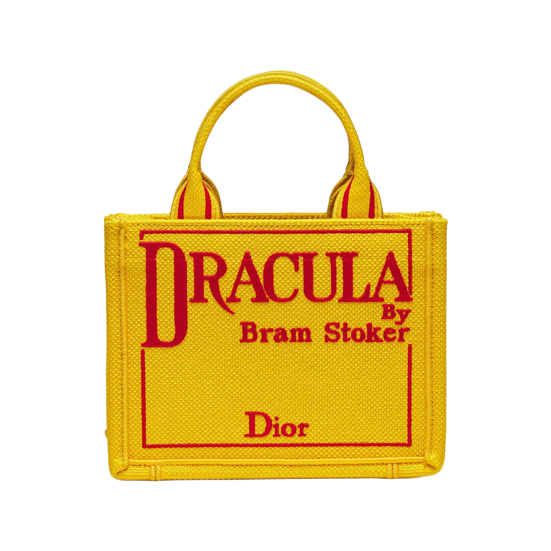 2BTCA649JAA-H20E Dior Book Tote Mini with Strap Book Cover Embroidery Yellow Red