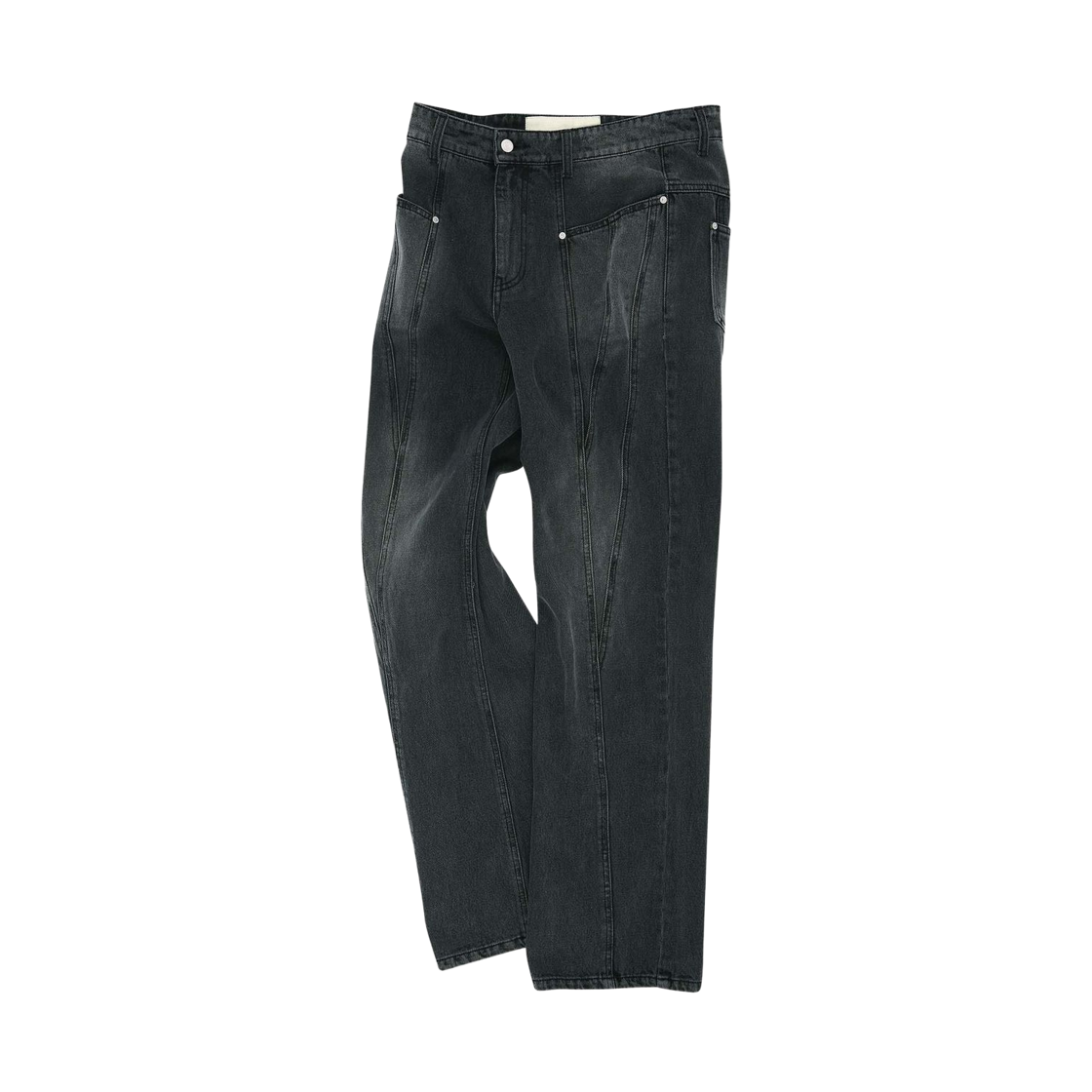 APA608M Andersson Bell Sierra Panel Wide Leg Jeans Washed Black