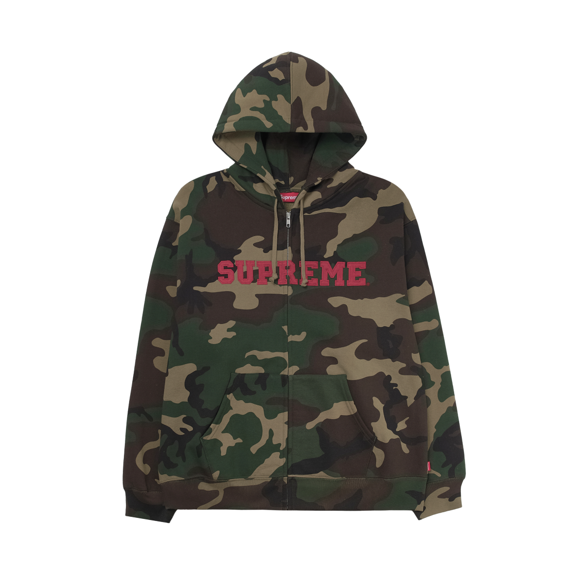 슈프림 컬리지에이트 아플리케 집업 후드 스웨트셔츠 우드랜드 카모 - 25FW(Supreme Collegiate Applique Zip Up Hooded Sweatshirt Woodland Camo - 25FW)