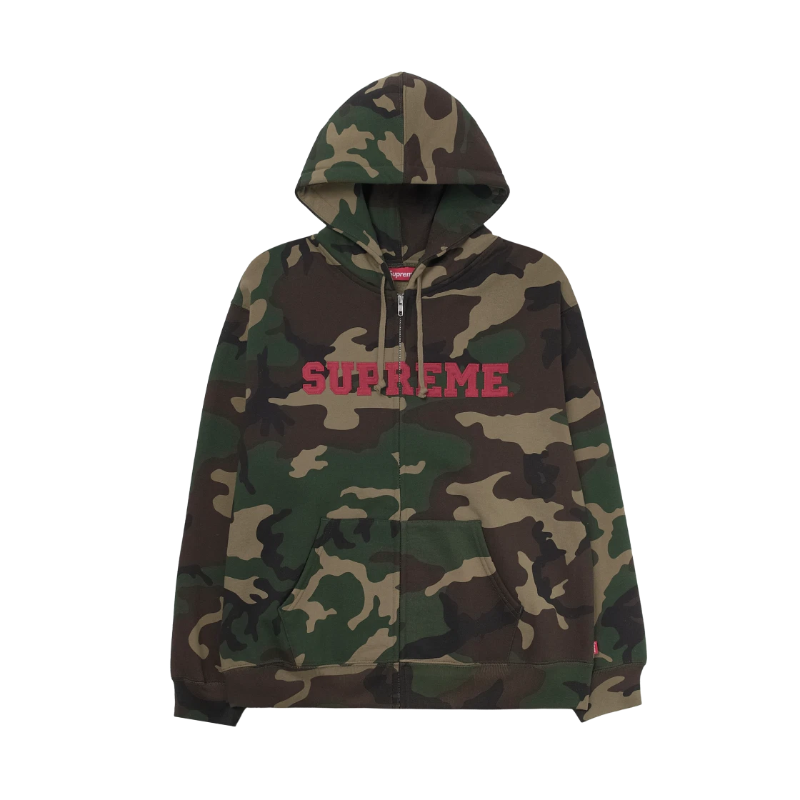 Supreme Supreme Collegiate Applique Zip Up Hooded Sweatshirt Woodland Camo - 25FW · S