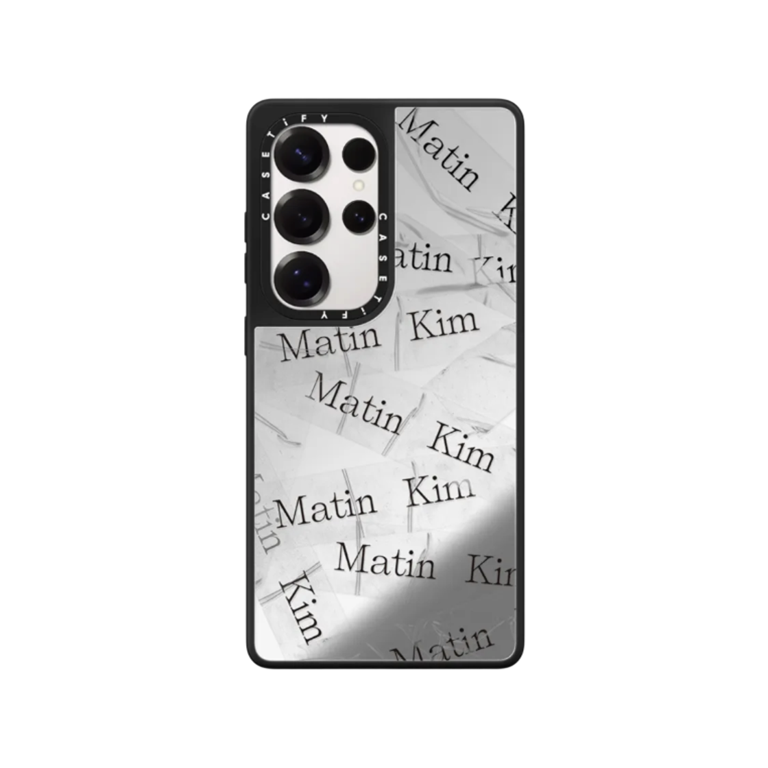 케이스티파이 x 마뗑킴 갤럭시 테이프 마그네틱 미러 케이스 실버 미러 블랙 범퍼(Castify x Matin Kim Galaxy Tape Magnetic Mirror Case Silver Mirror Black Bumper) - 1