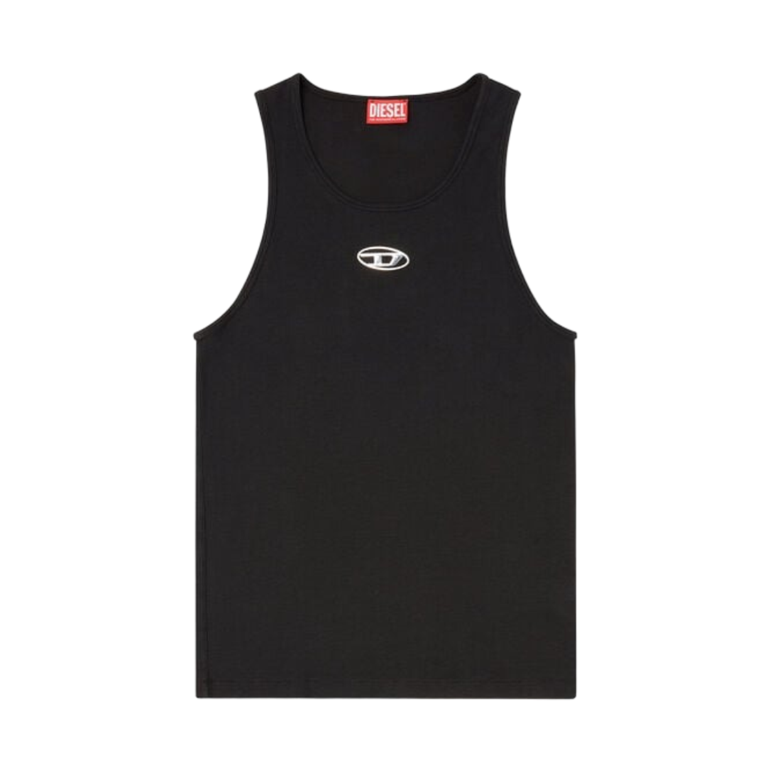 디젤 T-리프티-Lod 로고 코튼 탱크탑 블랙(Diesel T-Lifty-Lod Cotton Tank Top with Logo Black)