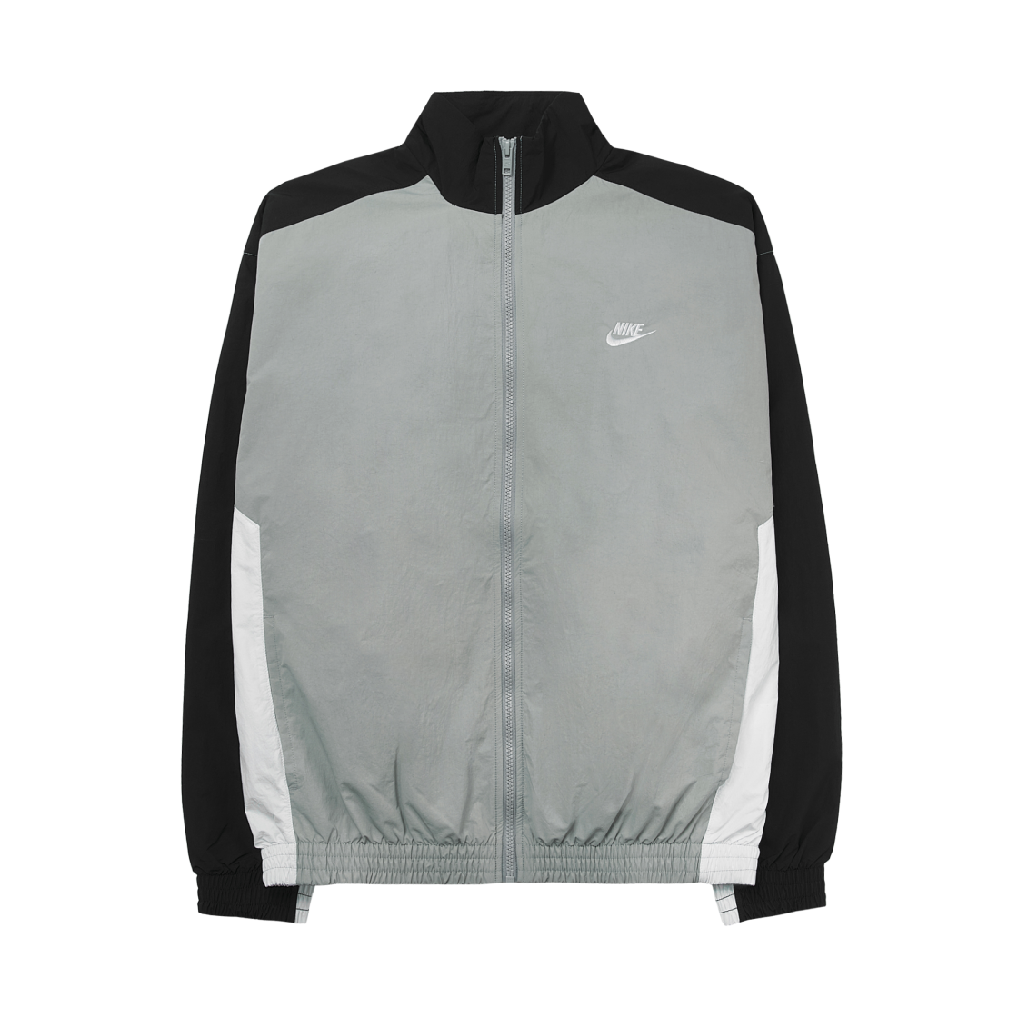 HQ6109-077 Nike Club Oversized Woven Track Jacket Light Smoke Grey Black - US/EU