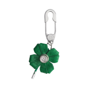 Dior Clover Key Ring Smooth Calfskin And Antique Silver Finish Brass Bright Green Antique Silver