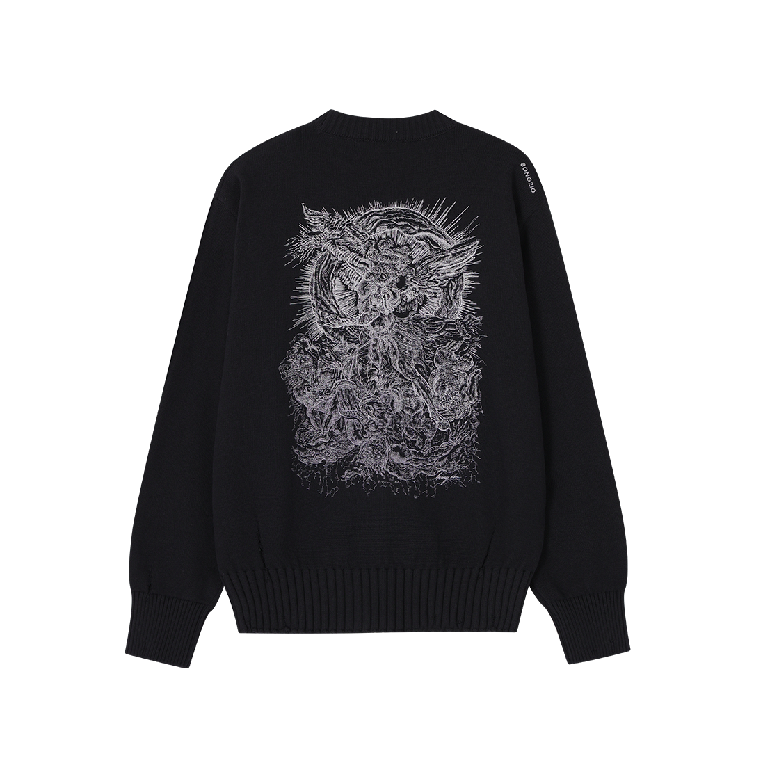 SI2KT702BK SONGZIO COLLECTION Archangel Embroidered Cardigan Black