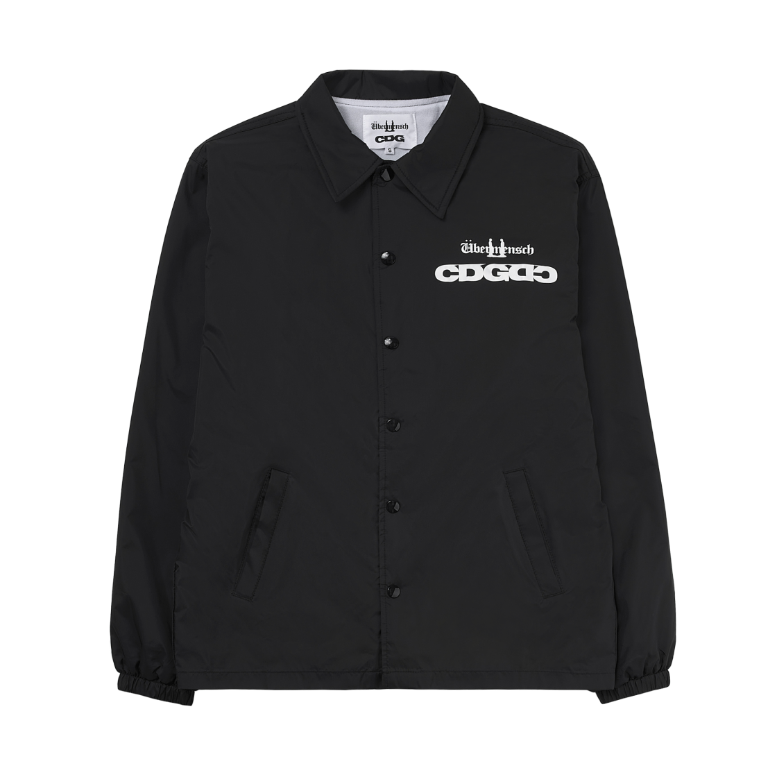 CDG x 지드래곤 위버멘쉬 CDGDC 클래식 코치 자켓 나일론 블랙(CDG x G-DRAGON Ubermensch CDGDC Classic Coach Jacket Nylon Black)