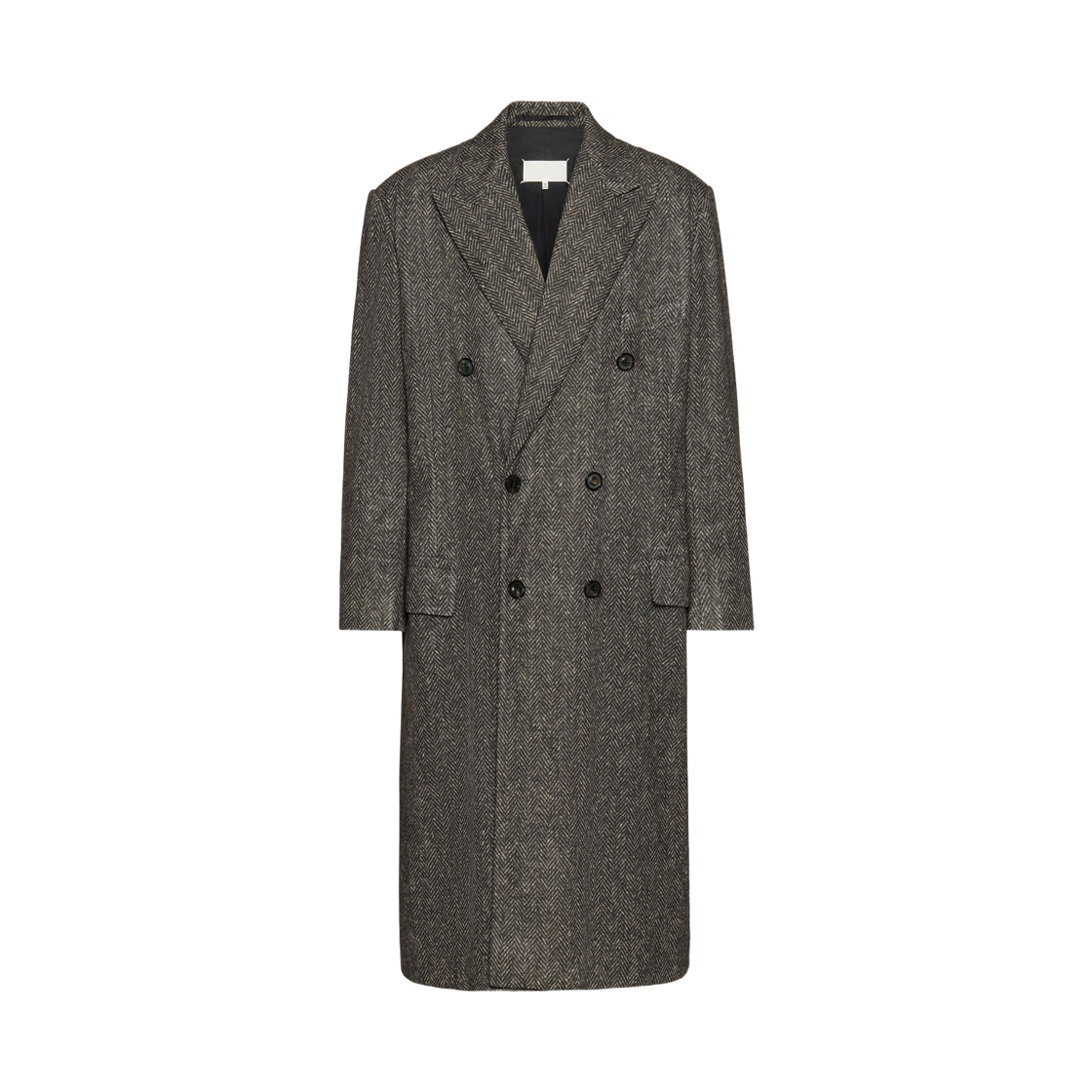 메종 마르지엘라 더블 브레스티드 울 코트 널