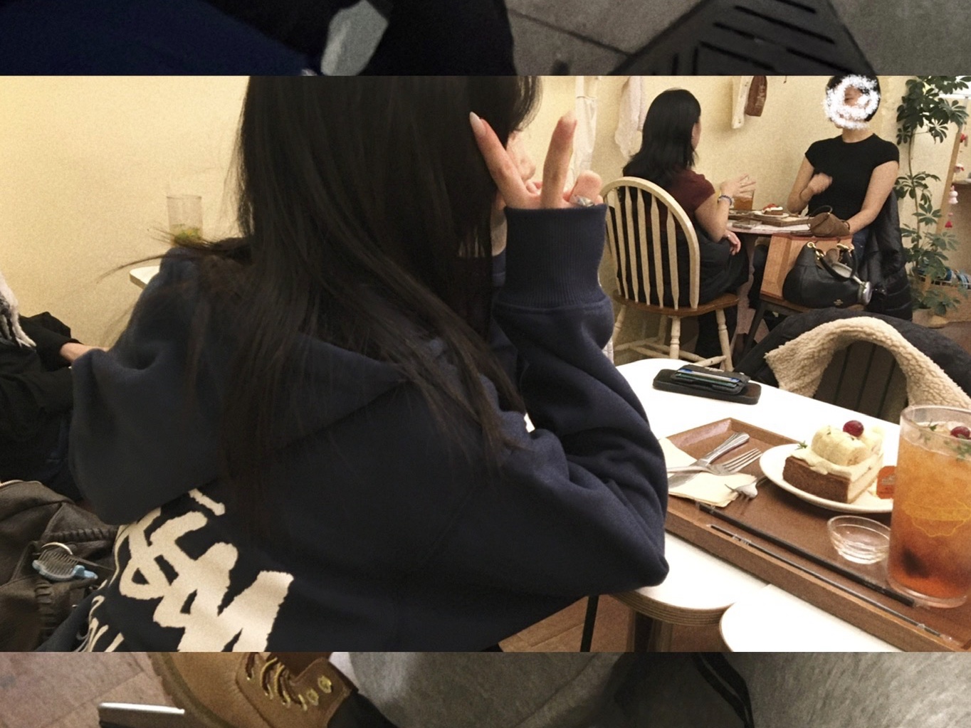 Stussy Stock Seoul Zip Hood Navy 착용 스타일 - 2