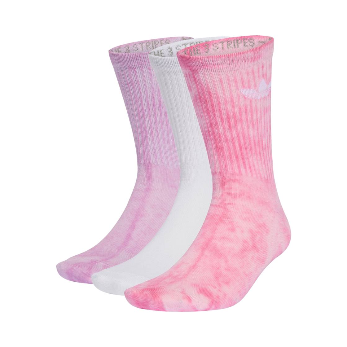 아디다스 타이다이 크루 삭스 블리스 핑크 블리스 라일락 (3개입)(Adidas Tie Dye Crew Socks Bliss Pink Bliss Lilac (3 Pack)) - 1
