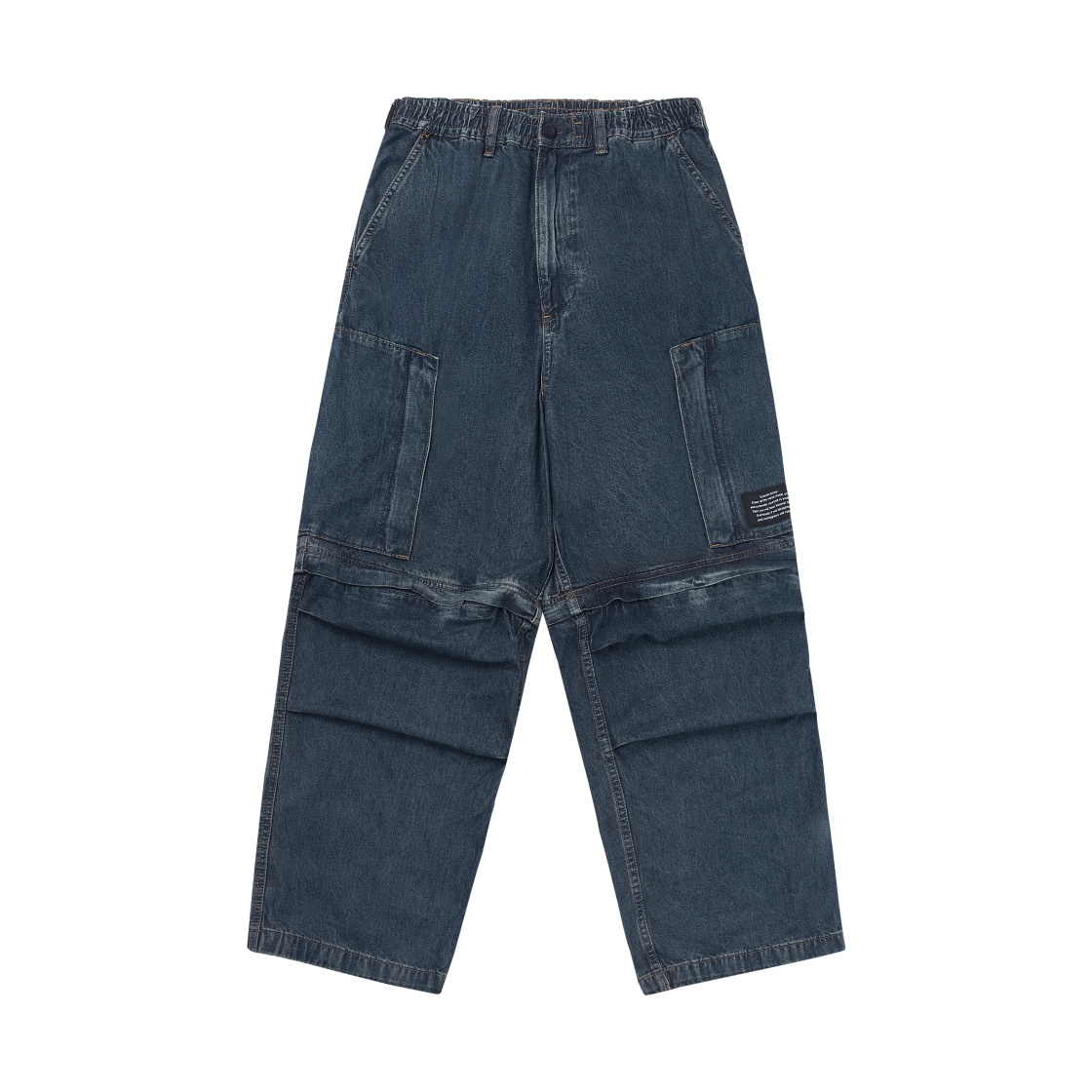 GU x 언더커버 데님 컨버터블 와이드 카고 팬츠 블루(GU x Undercover Denim Convertible Wide Cargo Pants Blue)