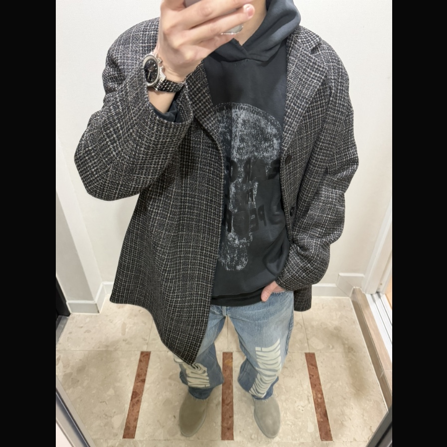 Fear of God The Lounge T-Shirt Black, Fear of God Suede Mule Sesame 착용 스타일