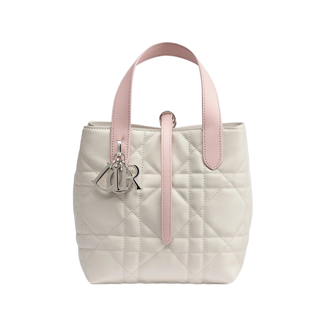 M2835PSOB-M19I Dior Toujours Small Vertical Tote Macrocannage Calfskin Exhale Pink Latte