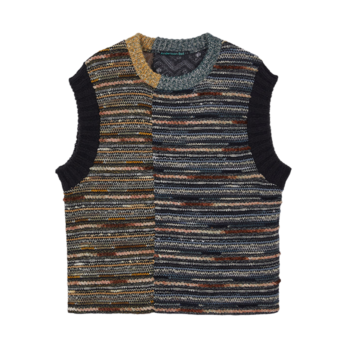앤더슨벨 콘트라스트 니트 베스트 블랙 베이지(Andersson Bell Contrast Knit Vest Black Beige) - 1