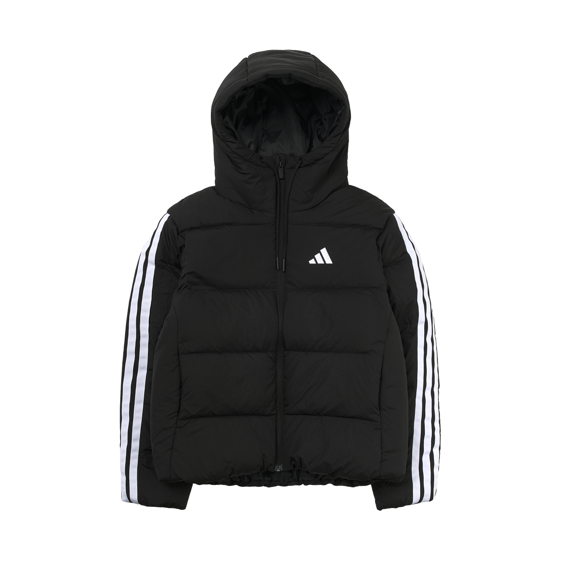 JW3429 (W) Adidas Essentials Climawarm 3-Stripes Puffer Down Hooded Jacket Black - KR Sizing