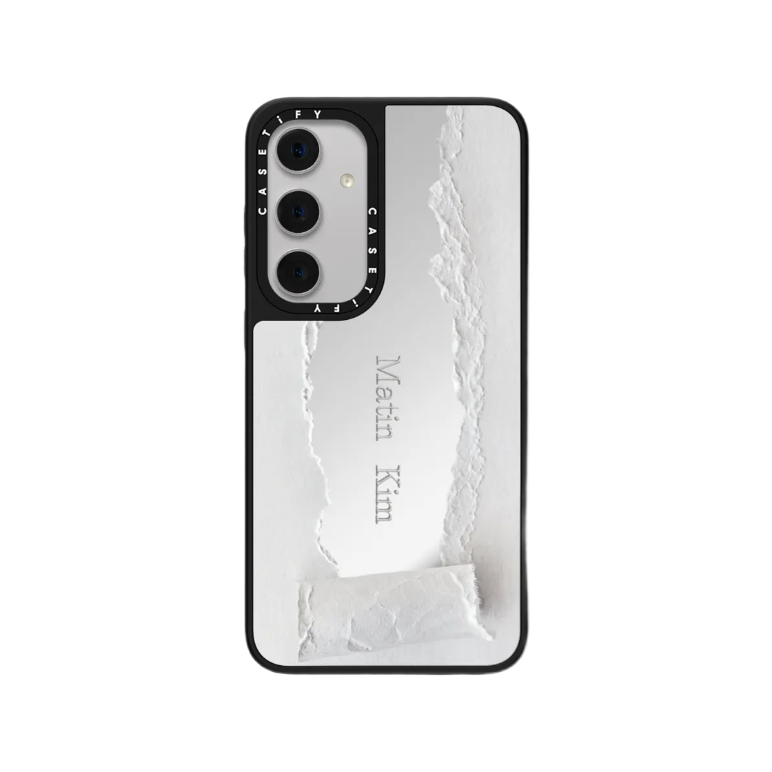 케이스티파이 x 마뗑킴 갤럭시 페이퍼 마그네틱 미러 케이스 실버 미러 블랙 범퍼(Castify x Matin Kim Galaxy Paper Magnetic Mirror Case Silver Mirror Black Bumper) - 1