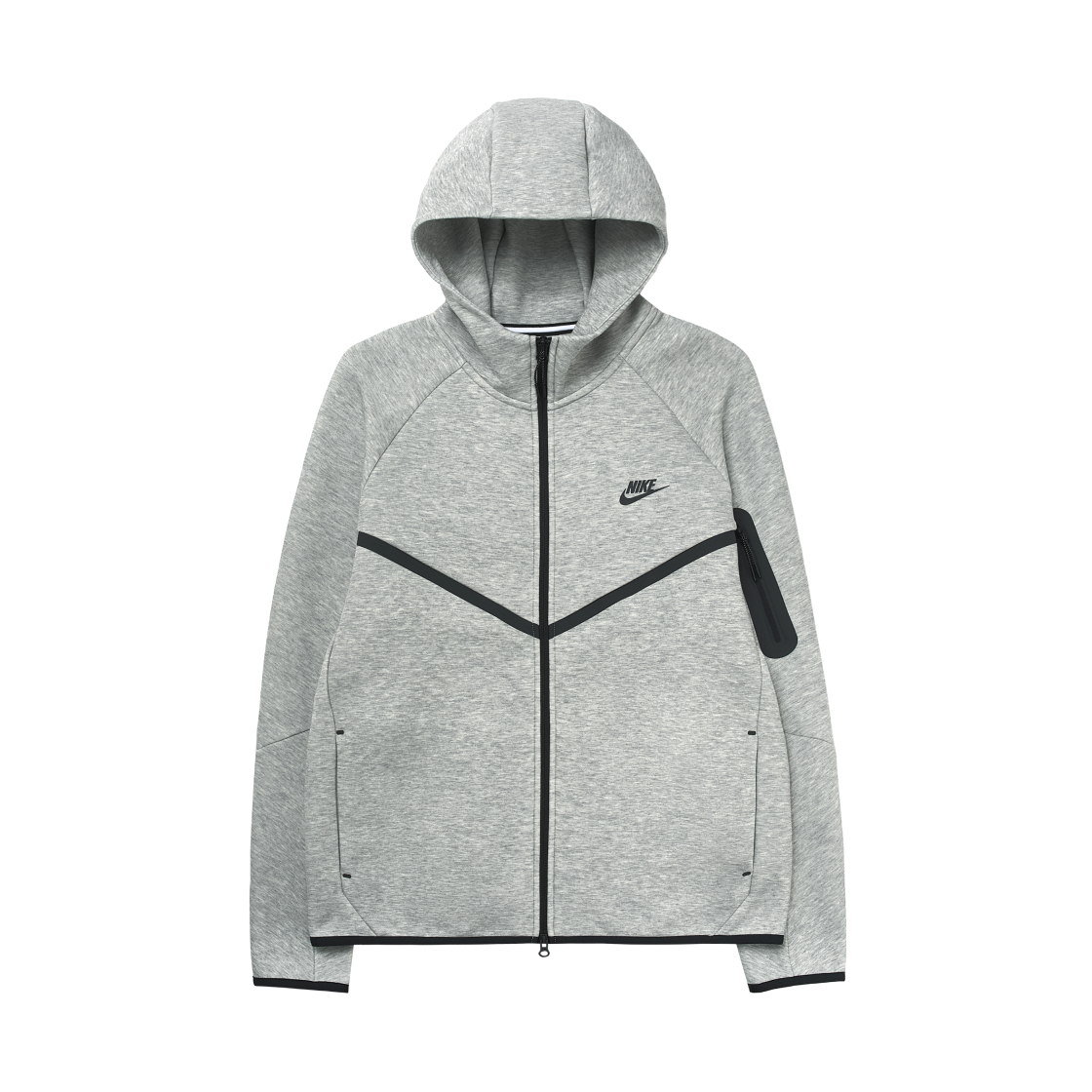 나이키 테크 플리스 풀 집 후드 다크 그레이 헤더 - 아시아(Nike Tech Fleece Full Zip Hoodie Dark Grey Heather - Asia)