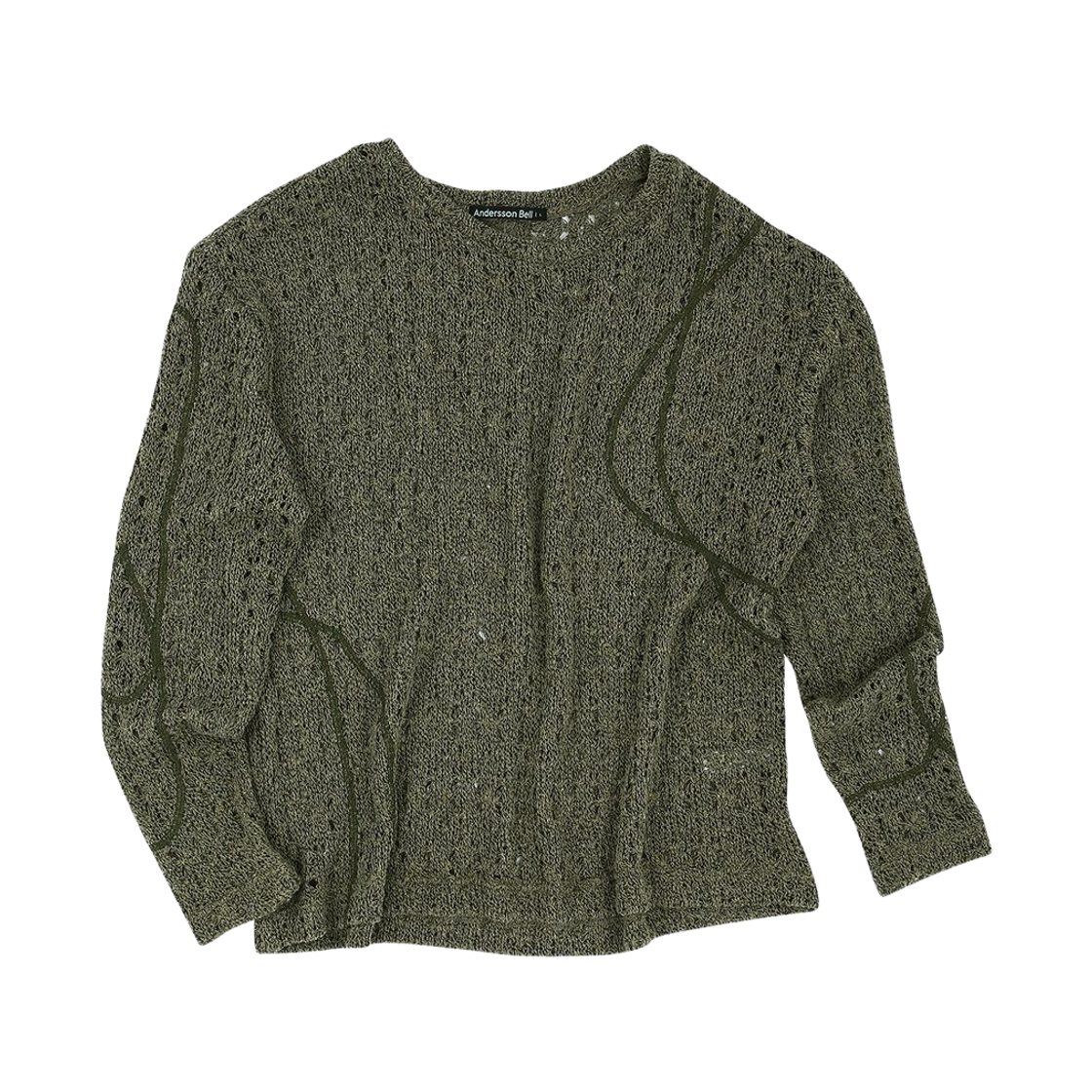 앤더슨벨 왓튼 네트 크루넥 스웨터 카키(Andersson Bell Watton Net Crewneck Sweater Khaki)