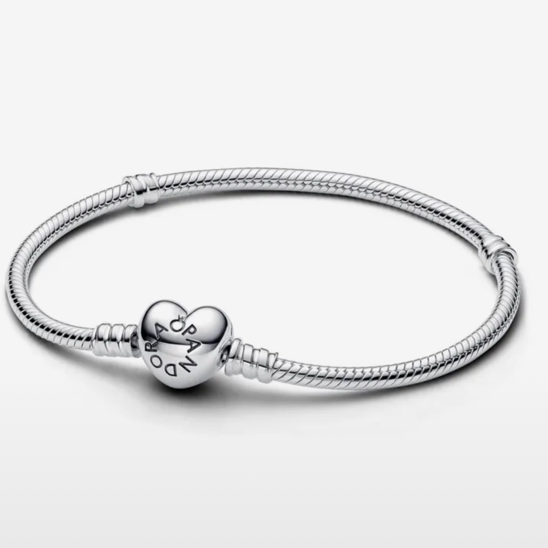 (W) Pandora Heart Shaped Clasp Bracelet Sterling Silver 착용 스타일
