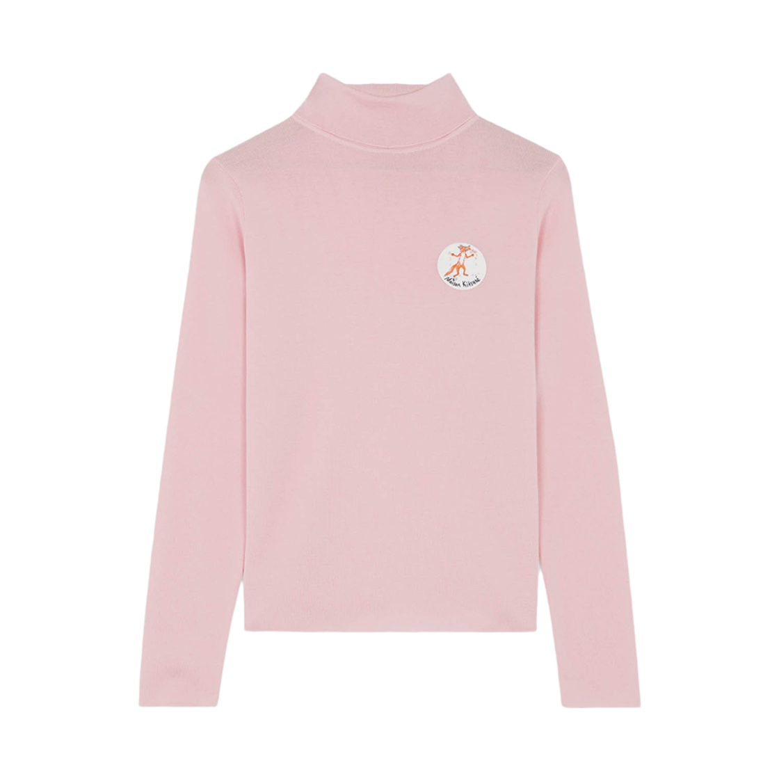 JW00573KT1036-P601 (W) Maison Kitsune x Olympia Le Tan Flower Fox Patch High Neck Wool Knit Light Pink