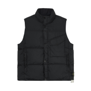 Stone Island G100003 Crinkle Reps NY Recycled Nylon Down Vest with Wind Resistance and Zip Pockets Black - 25FW