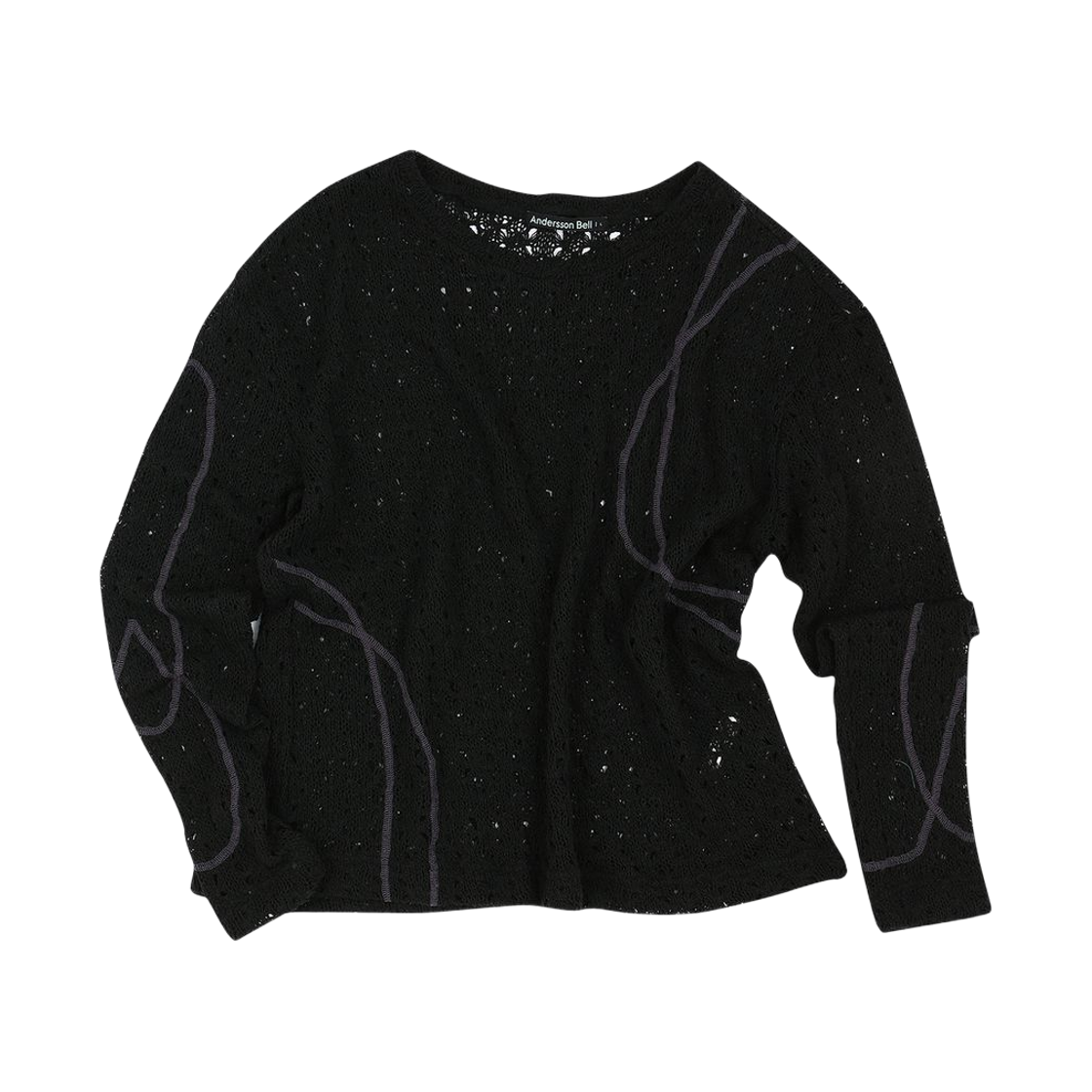 ATB862M Andersson Bell Watton Net Crewneck Sweater Black