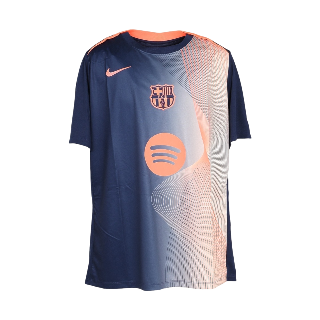 나이키 FC 바르셀로나 아카데미 프로 3rd 드라이핏 사커 프리매치 탑 미드나잇 네이비 브라이트 망고 (HM3437-411) (논 마킹 버전)(Nike FC Barcelona Academy Pro Third Dri-Fit Soccer Pre-Match Top Midnight Navy Bright Mango (HM3437-411) (Non Marking Ver.))