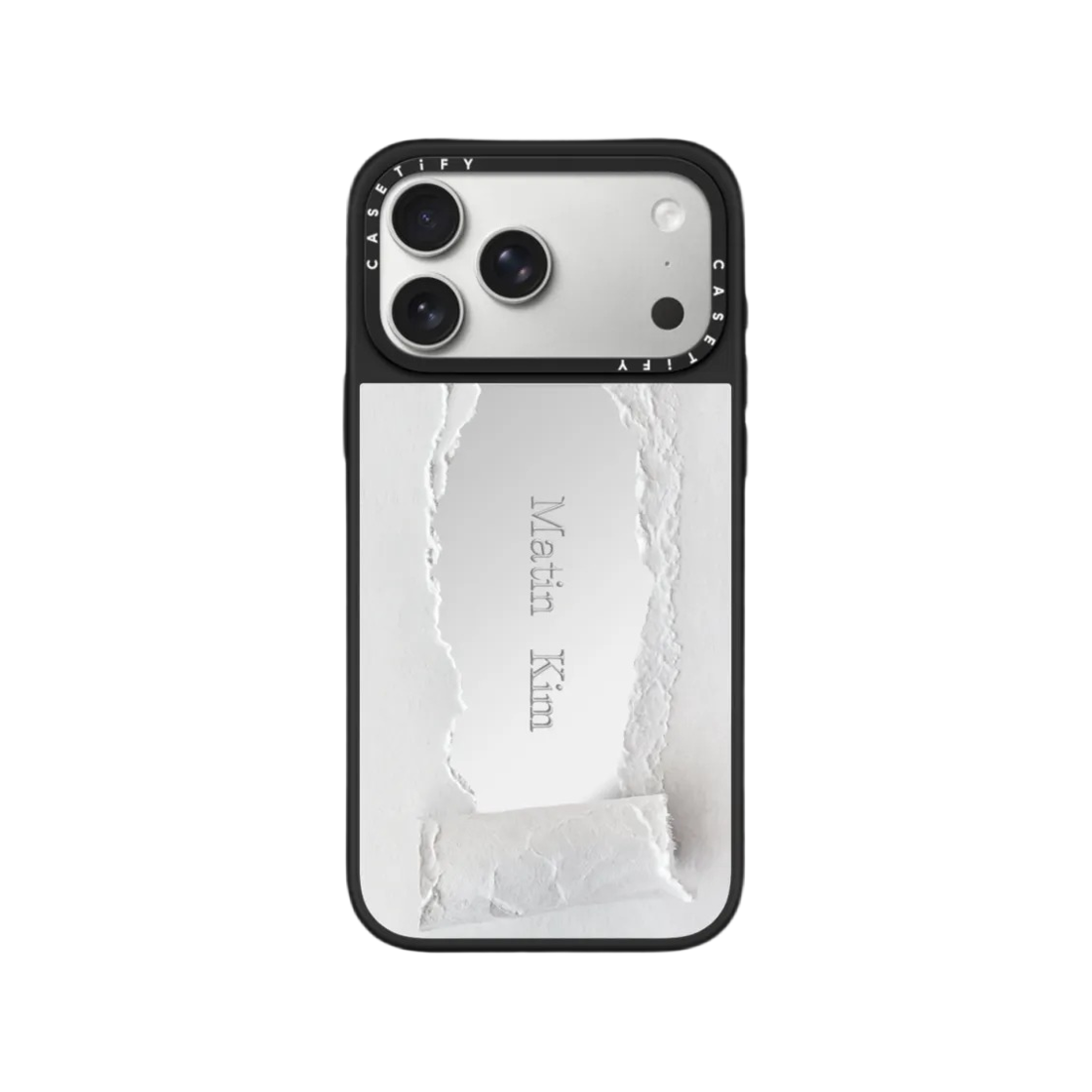 - Castify x Matin Kim iPhone Paper Magsafe Compatible Mirror Case Silver Mirror Black Bumper
