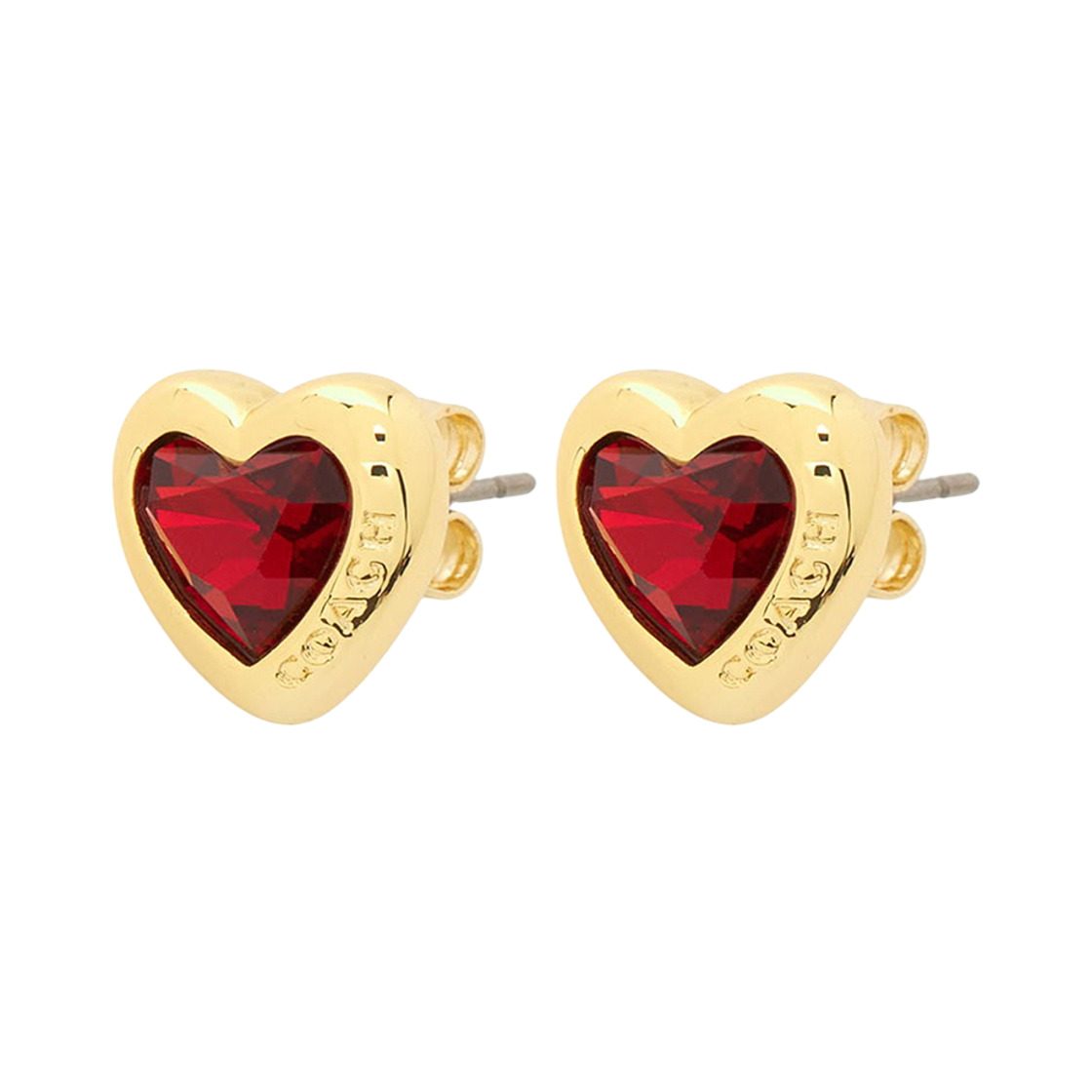 422733-GLD600 (W) Coach Halo Heart Earring Gold