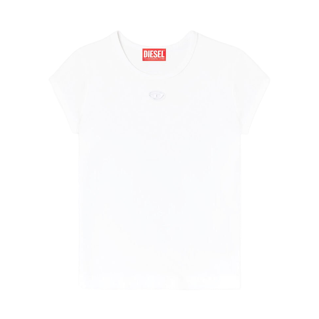 (W) 디젤 T-앤지-Od 로고 티셔츠 화이트((W) Diesel T-Angie-Od Logo T-Shirt White)