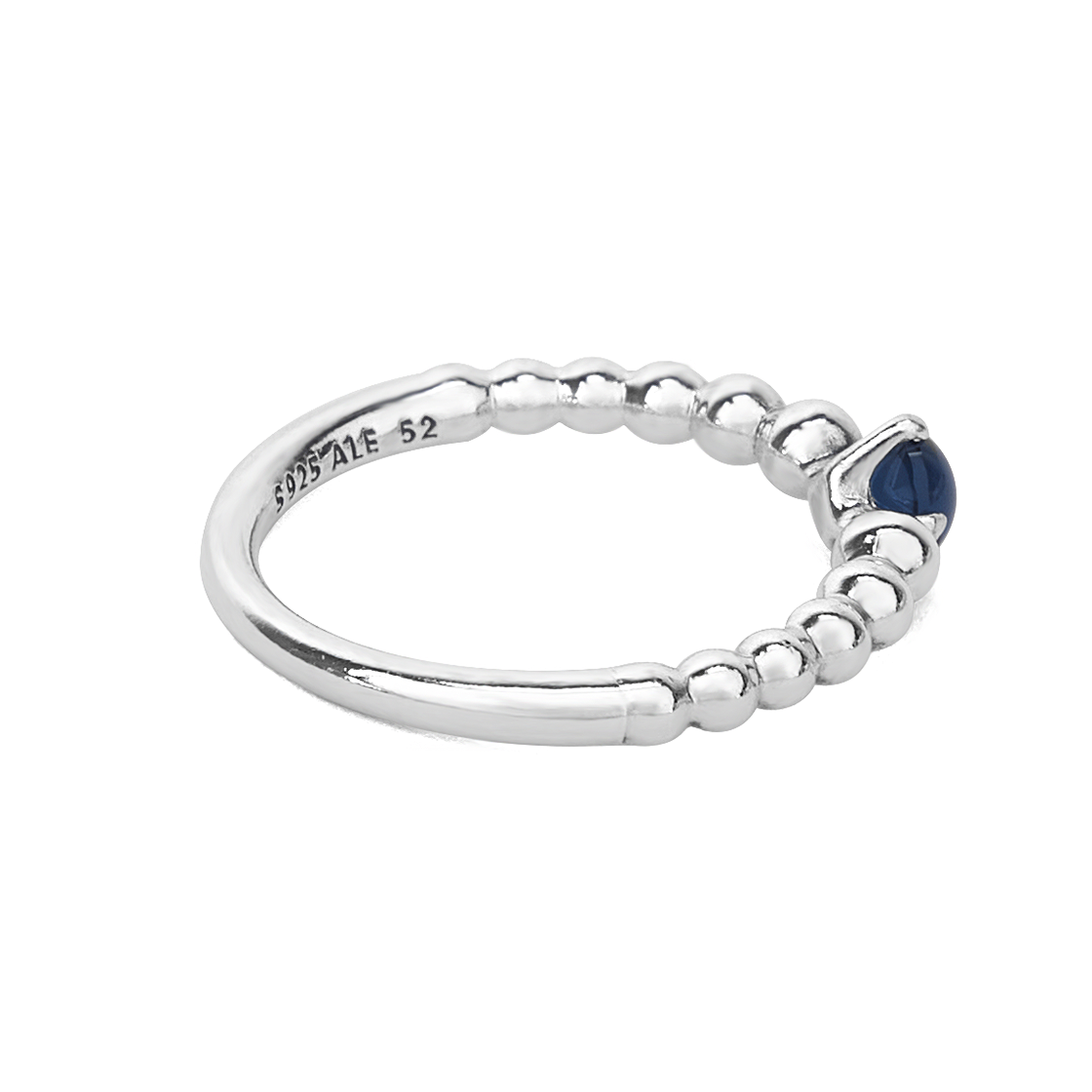 (W) 판도라 셉템버 비디드 링 스털링 실버 씨 블루((W) Pandora September Beaded Ring Sterling Silver Sea Blue) - 2