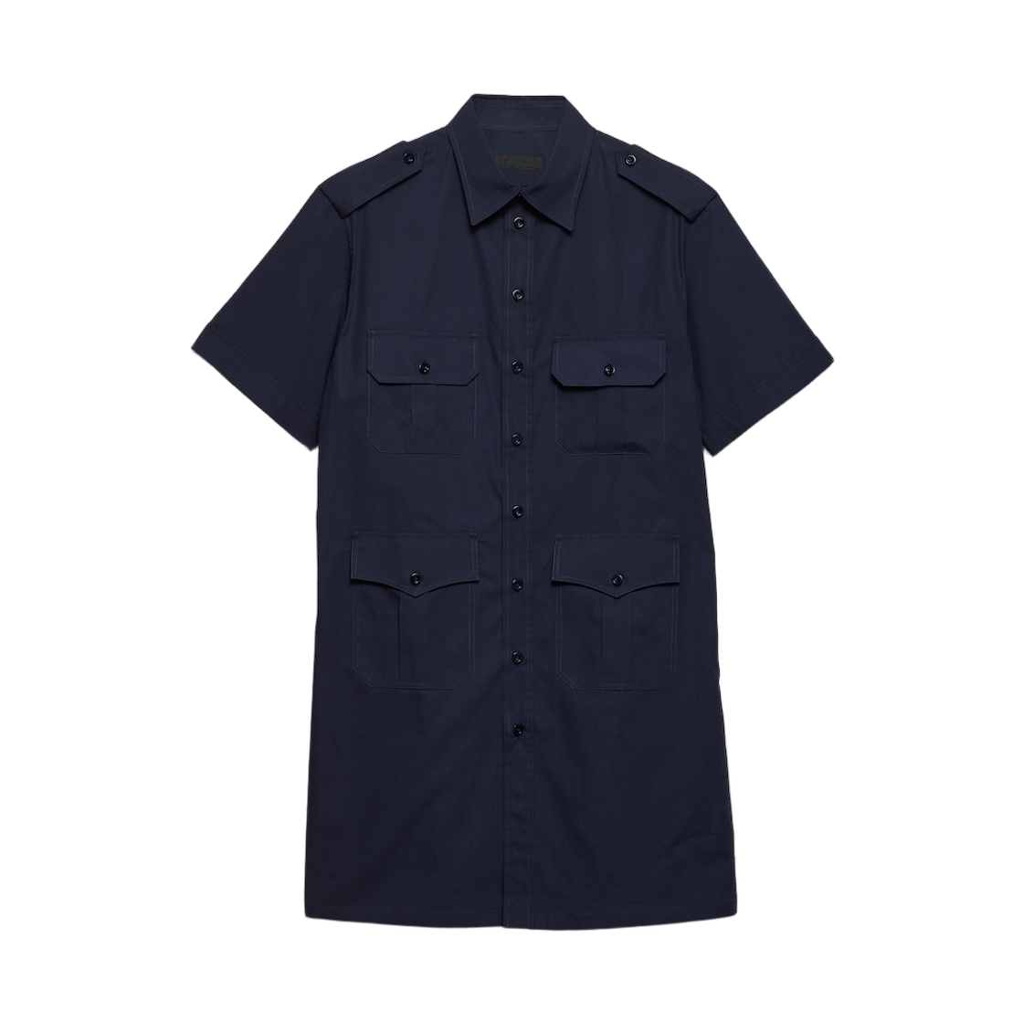 UCS545-18ZI-F0124 Prada Short-Sleeved Cotton Shirt Navy