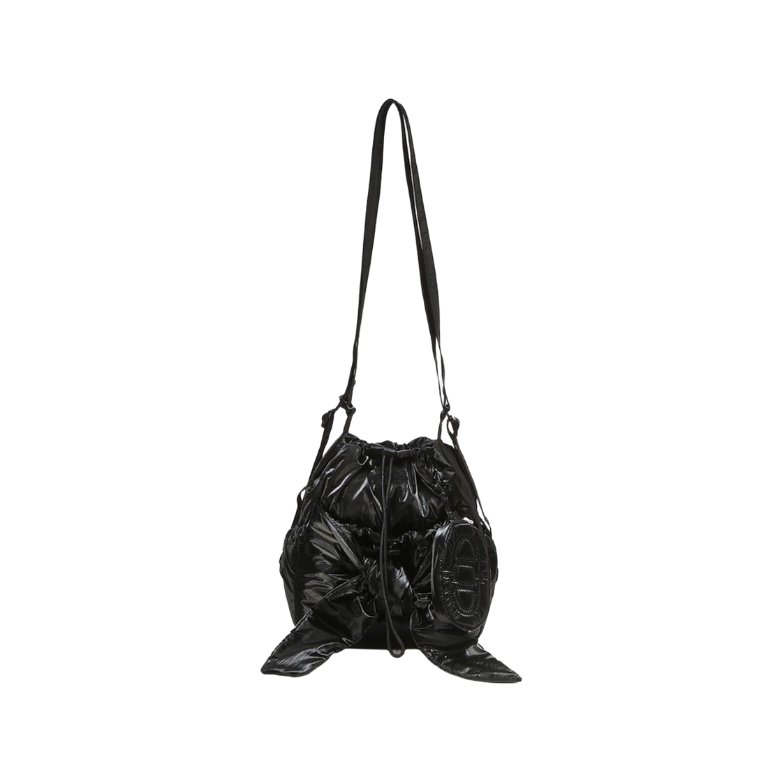 AABA6FF40BK Athe Vanessabruno Acc Ruban Glossy Black Ribbon Backpack & Shoulder Bag Mini Black