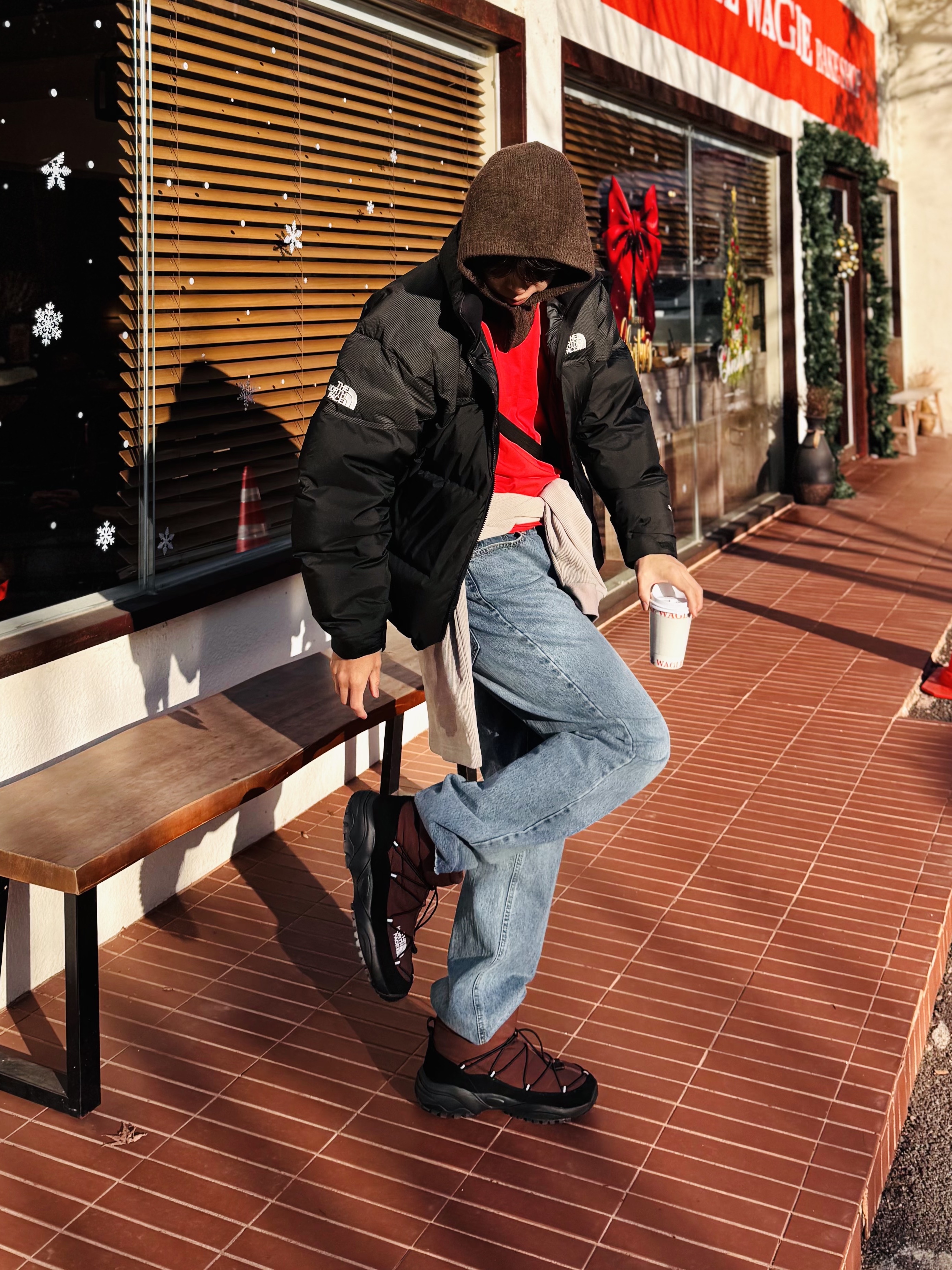 The North Face Remaster Down Jacket Black - 25FW, The North Face Remaster Down Jacket Brown 착용 스타일 - 2