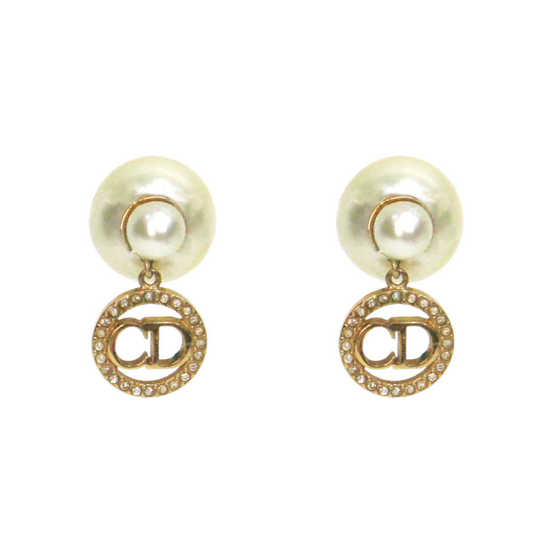 ITD6D5SM56WG Dior Pearl CD Gold Earrings A-B44831