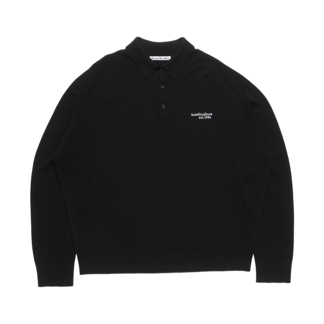 B60388-900 Acne Studios Wool Knit Polo Black