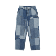 ersco Jacquard Patchwork Double Knee Pants Blue