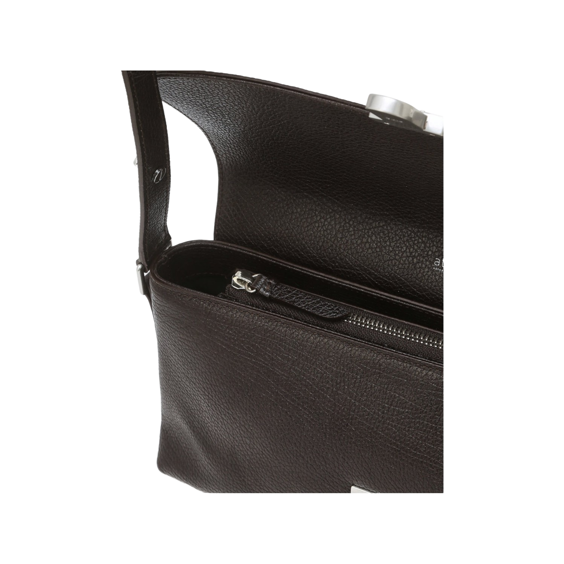아떼 바네사브루노 액세사리 누아르 브라운 레더 플랩 숄더백 M 브라운(Athe Vanessabruno Acc Noir Brown Leather Flap Shoulder Bag M Normal Brown) - 5