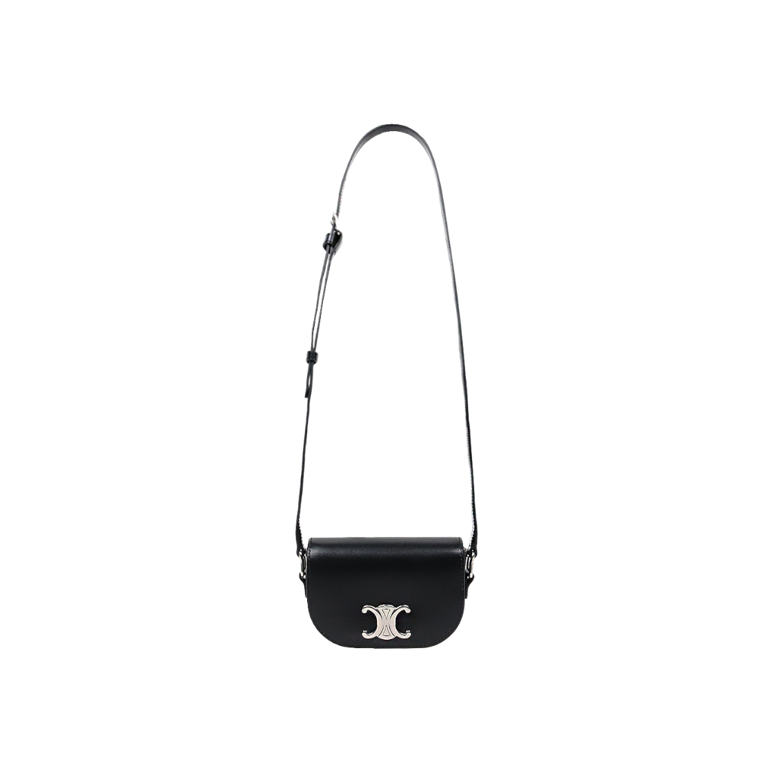ITGSL9AS2FAL Celine Black Leather Triomphe Flap Crossbody Bag A-A45582