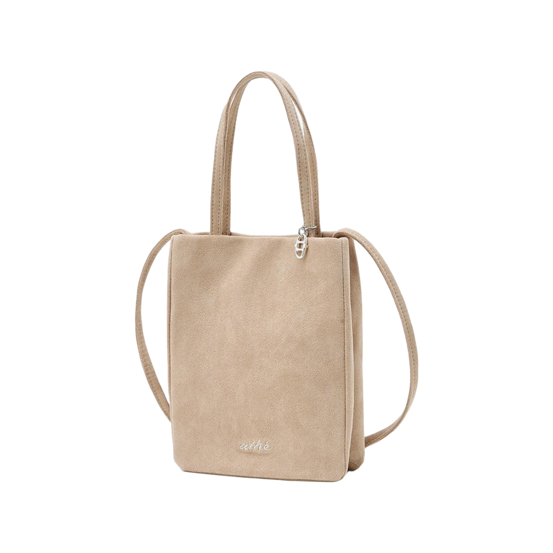 AAWA6E011I1 Athe Vanessabruno Acc Beige Suede Fabric Tote & Crossbody Bag S Light Beige
