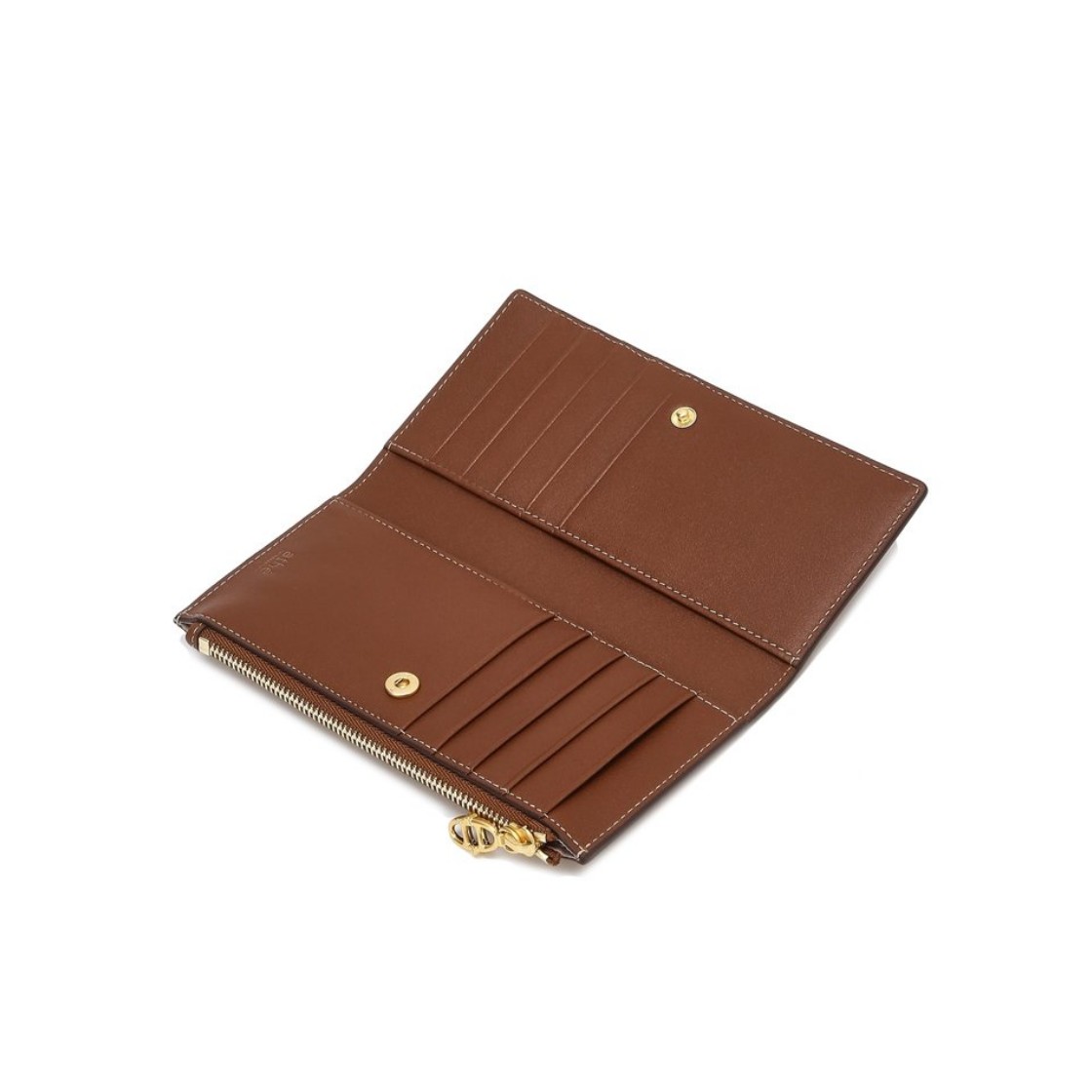아떼 바네사브루노 액세사리 브라운 레더 2단 장지갑 브라운(Athe Vanessabruno Acc Brown Leather Bi-Fold Long Wallet Normal Brown) - 2