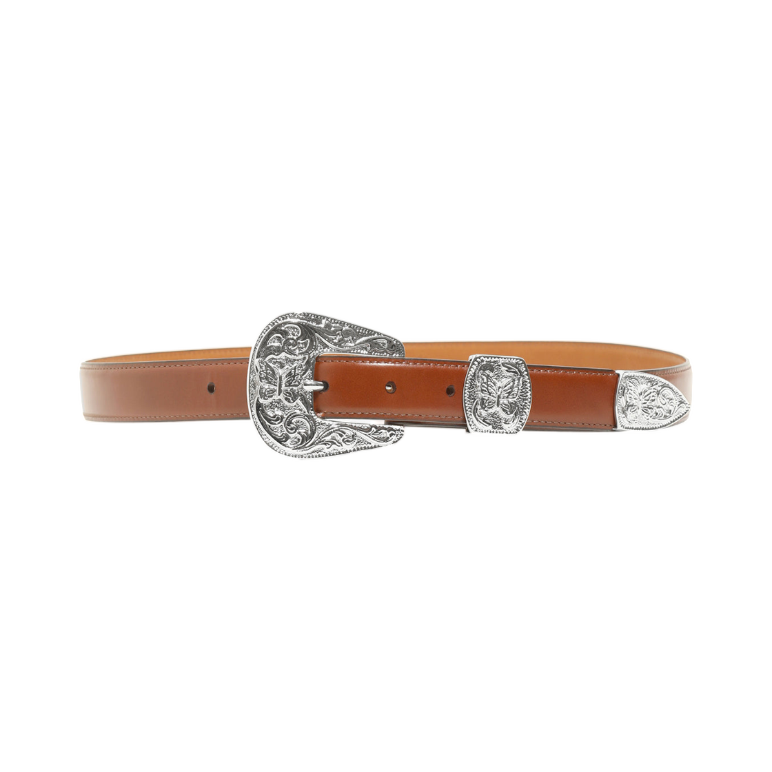 니들스 빠삐용 웨스턴 팁 벨트 스티어 브라운(Needles Papillon Western Tip Belt Steer Brown) - 1
