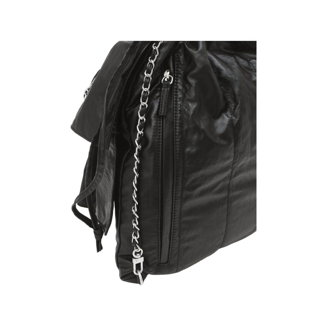 아떼 바네사브루노 액세사리 프릴 블랙 듀프스킨 체인 백팩 겸 숄더백 M 블랙(Athe Vanessabruno Acc Frill Black Dupeskin Chain Backpack & Shoulder Bag M Black) - 5