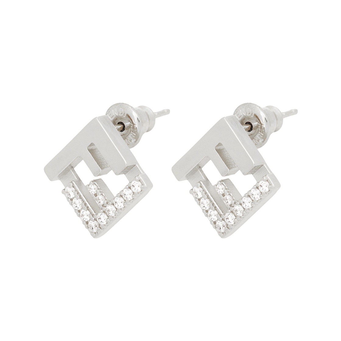 8AL294ATEPF035M (W) Fendi Forever Earrings Silver