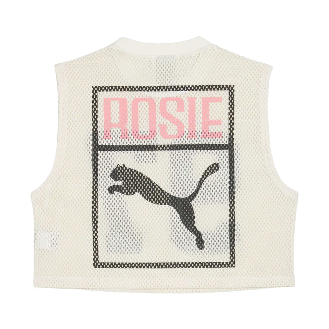 633804-77 (W) Puma x Rosé Relaxed Mesh Top Warm White