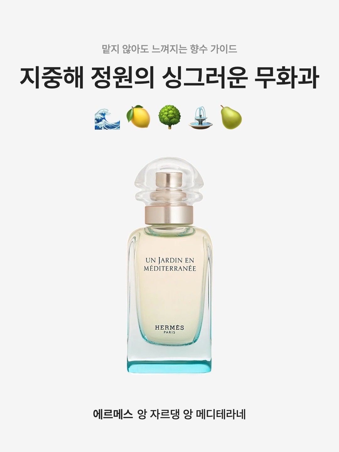 Hermes Un Jardin en Mediterranee Eau de Toilette 50ml, Hermes Un Jardin en Mediterranee Eau de Toilette 100ml 착용 스타일 - 1