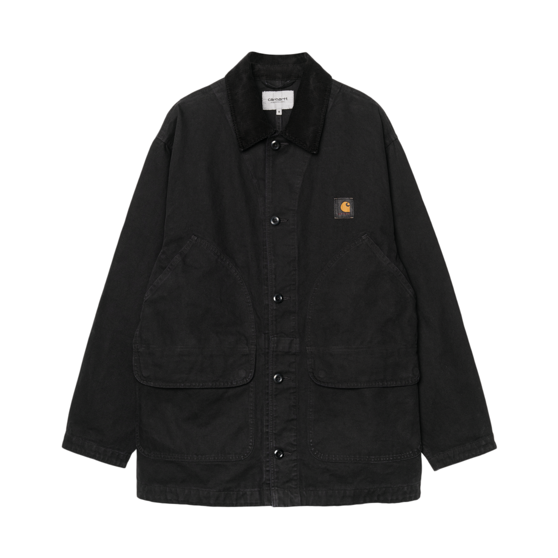 I036983-00E-GD Carhartt WIP Prescott Coat Black Black Garment Dyed