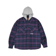 ersco Plaid Hoodie Shirt Purple