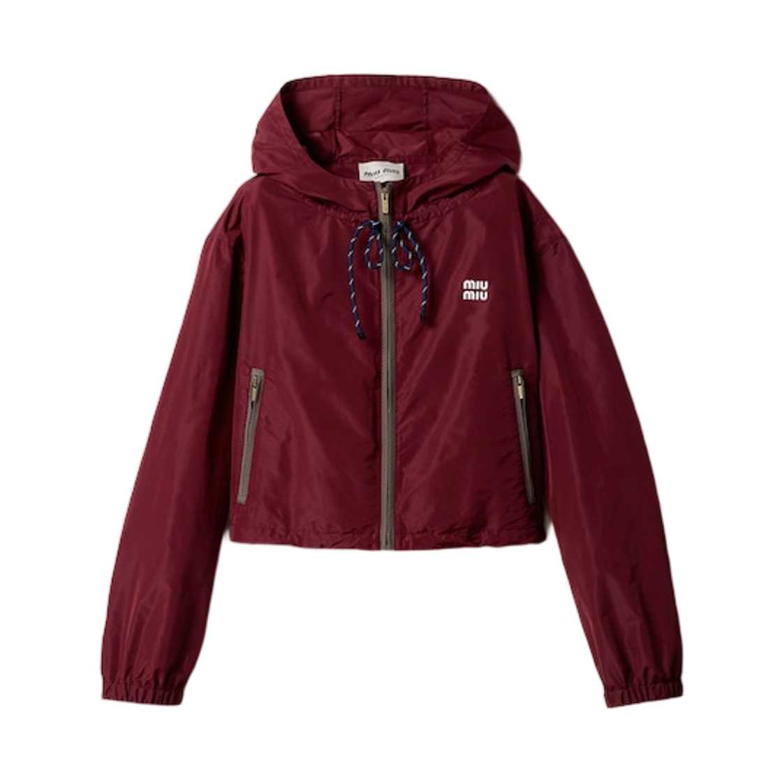 ML1054-13MF-F0399 (W) Miu Miu Technical Fabric Blouson Jacket Amaranth Red Maize Yellow